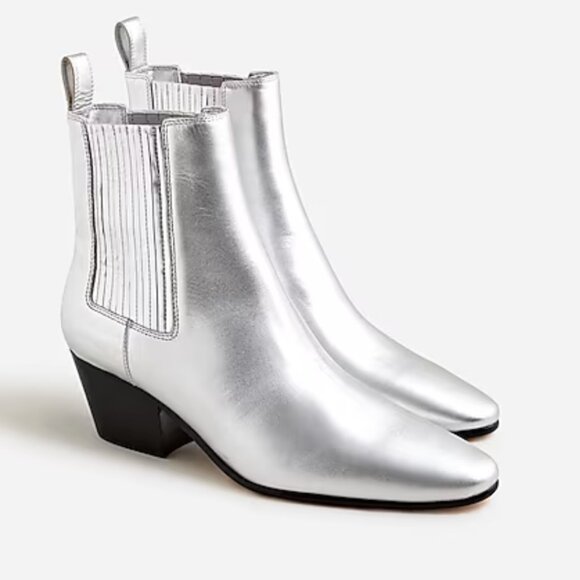 J. Crew Piper ankle boots in metallic leather NWOT - Picture 1 of 1